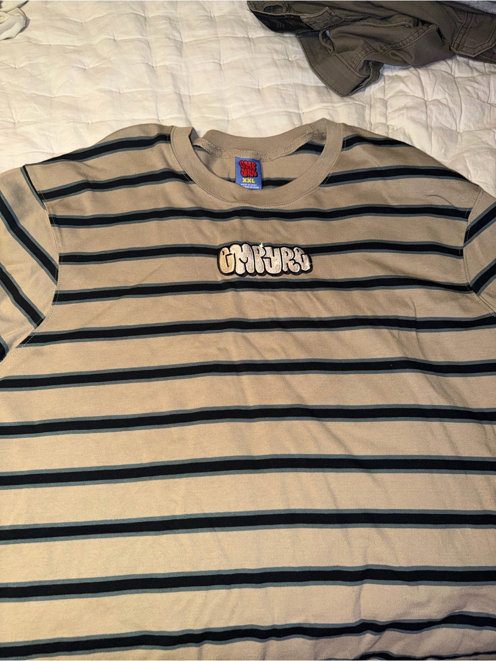 Zumiez Beige and Black Striped Long-Sleeve Tee